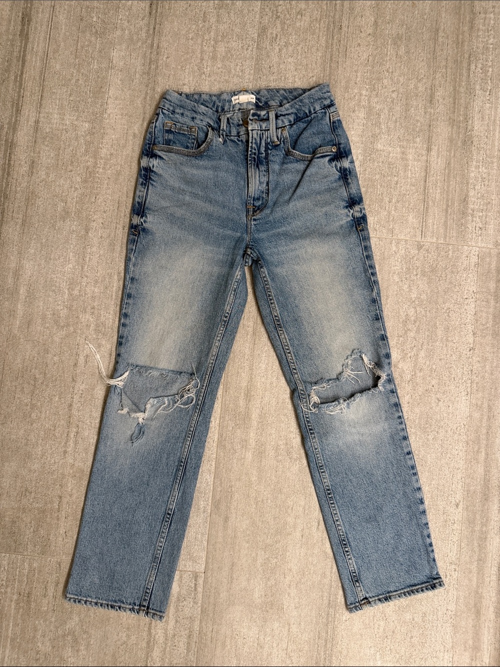 Good American Light Blue Distressed Jeans